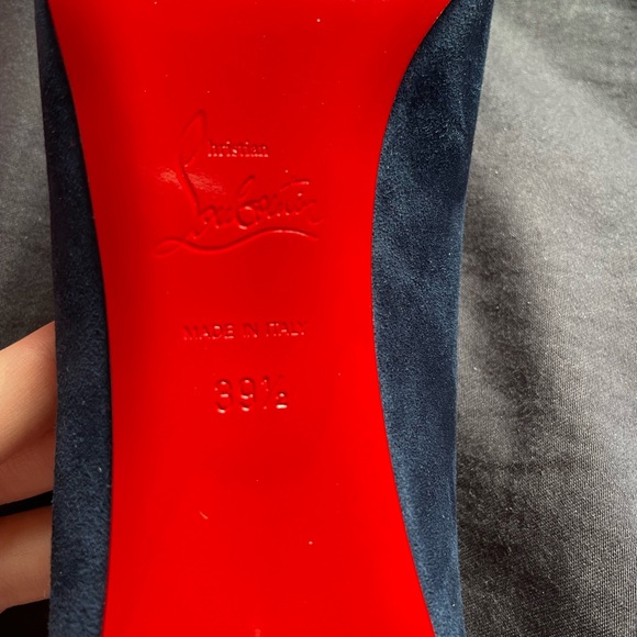 Christian Louboutin Blue Suede Kate Heels - Picture 4 of 6